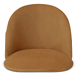 Барный стул со спинкой и металлической подставкой на 3-х деревянных ножках Горчичный Велюр Vendramin Chair варинант исполнения - 3 | Loft Concept в Екатеринбурге