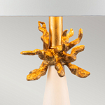 Настольная лампа с декоративным элементом золотого цвета и цилиндрическим абажуром из папье-маше светлого оттенка Flambeau варинант исполнения - 2 | Loft Concept в Екатеринбурге