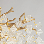 Люстра подвесная золотого цвета с декоративными ветвями и прозрачными рельефными подвесками FAIRYTREE Light варинант исполнения - 6 | Loft Concept в Екатеринбурге