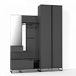 Двухдверный шкаф цвета графит Strict Lines варинант исполнения - 4 | Loft Concept в Екатеринбурге