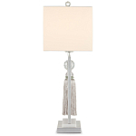 Настольная лампа с прямоугольным тканевым абажуром на белом мраморном основании Silver Threads варинант исполнения - 2 | Loft Concept в Екатеринбурге