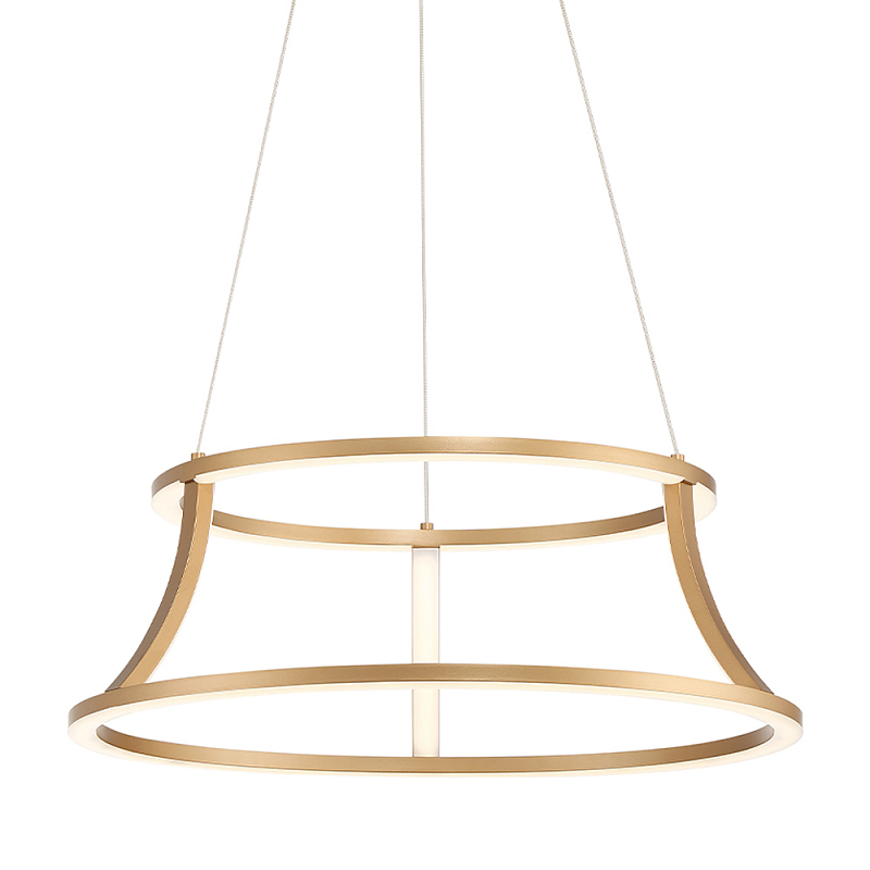 Люстра золотого цвета с 2-мя светодиодными кольцами Eurofase Золотой Прозрачный в Екатеринбурге | Loft Concept 