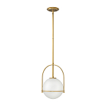 Подвесной светильник с белым плафоном в форме шара в арочной подвеске Hinkley варинант исполнения - 10 | Loft Concept в Екатеринбурге