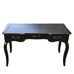 Стол письменный черный из массива березы с тремя выдвижными ящиками в стиле прованс Vintage варинант исполнения - 1 | Loft Concept в Екатеринбурге