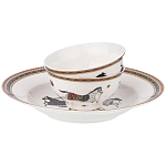 Сервиз обеденный из фарфора с изображением лошадей на 6 персон 23 предмета Porcelain Horse Set  варинант исполнения - 1 | Loft Concept в Екатеринбурге