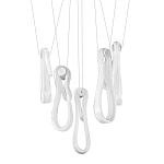 Подвесной светильник белого цвета с 6-ю изогнутыми плафонами Flow Loop варинант исполнения - 1 | Loft Concept в Екатеринбурге