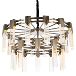 Двухъярусная люстра с прямоугольными хрустальными плафонами Glass Rectangles Chrome Chandelier 76 варинант исполнения - 1 | Loft Concept в Екатеринбурге