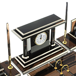 Настольный письменный набор с часами из природного камня обсидиана Team leader варинант исполнения - 5 | Loft Concept в Екатеринбурге