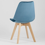 Стул с мягким велюровым сиденьем Arvika Blue варинант исполнения - 5 | Loft Concept в Екатеринбурге