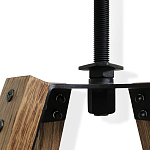 Барный стул со спинкой и металлической подставкой на 4-х деревянных ножках Зеленый Велюр Vendramin Chair варинант исполнения - 6 | Loft Concept в Екатеринбурге