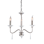 Люстра цвета никель с прозрачными стеклянными подвесками в форме капель Elstead Lighting варинант исполнения - 8 | Loft Concept в Екатеринбурге