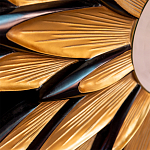 Зеркало-солнце в раме золотого и черного цвета Rays of Peace варинант исполнения - 2 | Loft Concept в Екатеринбурге