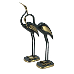 Статуэтка бронзовая пара Журавли синие Bronze Birds варинант исполнения - 1 | Loft Concept в Екатеринбурге