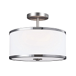 Потолочный светильник с цилиндрическим плафоомн из опалового матового стекла с металлическим обручем Feiss варинант исполнения - 1 | Loft Concept в Екатеринбурге