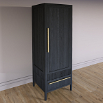 Узкий Шкаф Primo с 2 выдвижными ящиками Черный дуб варинант исполнения - 3 | Loft Concept в Екатеринбурге