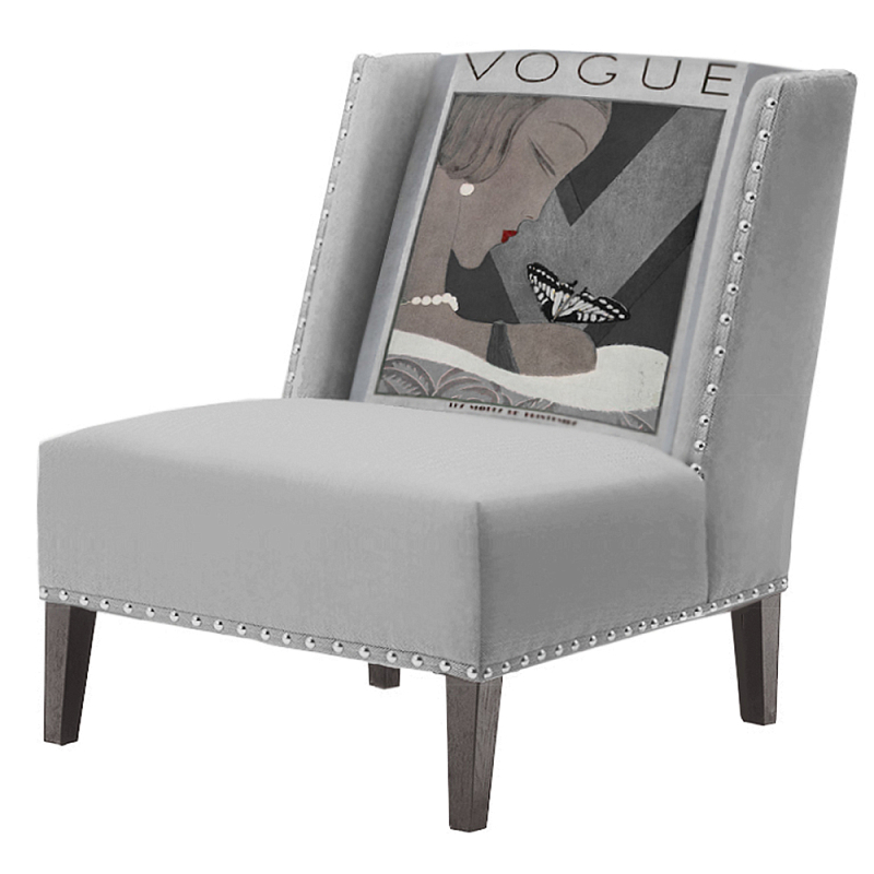 FUN Armchair  Vogui II Gray Дизайнерское кресло с цветным принтом Серый в Екатеринбурге | Loft Concept 