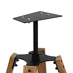 Барный стул со спинкой и мягкой обивкой с ромбами на 4-х деревянных ножках Бежевый Велюр Ava Charm варинант исполнения - 6 | Loft Concept в Екатеринбурге