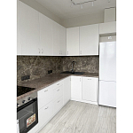 Угловой кухонный гарнитур белый и столешница под мрамор Gene Kitchen Set варинант исполнения - 2 | Loft Concept в Екатеринбурге