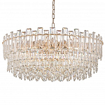Круглая люстра с хрустальными подвесками на золотистом каркасе Gorgeous Crystal Light варинант исполнения - 9 | Loft Concept в Екатеринбурге