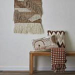 Чехол на подушку с вышивкой в виде геометрических узоров Beige Calista Rect варинант исполнения - 6 | Loft Concept в Екатеринбурге