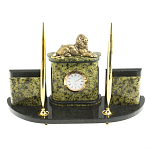 Настольный письменный набор из змеевика и бронзы с декором в виде льва Successful Leader варинант исполнения - 1 | Loft Concept в Екатеринбурге