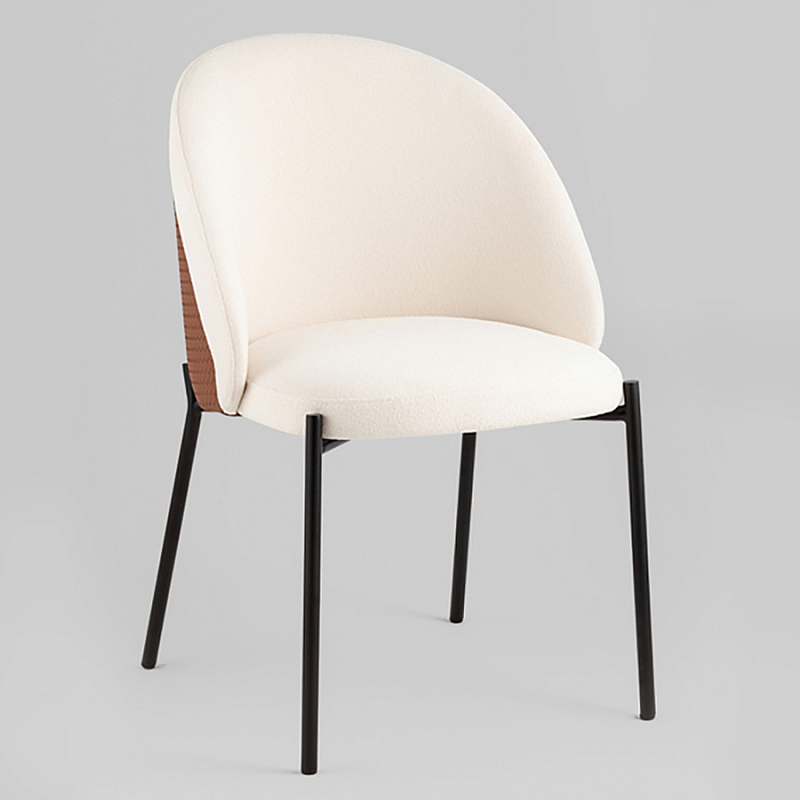 Стул обеденный Mauldine с экокожей Молочный Черный Охра в Екатеринбурге | Loft Concept 