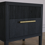 Прикроватная Тумбочка Primo с двумя ящиками Черный дуб варинант исполнения - 4 | Loft Concept в Екатеринбурге