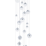 Каскадная люстра с плафонами в виде хрустальных сфер Esme Sphere Crystal Chrome Cascade Chandelier 25 варинант исполнения - 2 | Loft Concept в Екатеринбурге