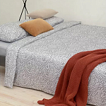 Постельное белье серого цвета с рисунком 200х220 см Blossom Essence варинант исполнения - 5 | Loft Concept в Екатеринбурге