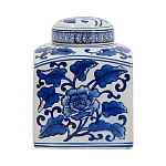 Ваза с крышкой в китайском стиле Oriental Blue & White Ornament Vases варинант исполнения - 2 | Loft Concept в Екатеринбурге