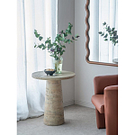 Столик приставной с круглой столешницей Textured Cream Table варинант исполнения - 7 | Loft Concept в Екатеринбурге