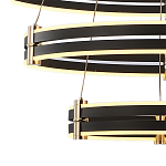 Люстра светодиодная с 3-мя плафонами в форме колец из акрила и алюминия с пультом для регулировки света Ring Horizontal Anthracite варинант исполнения - 4 | Loft Concept в Екатеринбурге