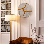 Зеркало кругле с декоративной золотой вставкой Golden Tree варинант исполнения - 3 | Loft Concept в Екатеринбурге