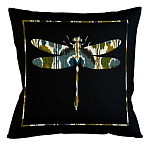 Подушка декоративная стрекоза сине-зелёный орнамент Ikat Pattern варинант исполнения - 1 | Loft Concept в Екатеринбурге