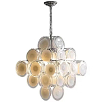 Люстра  с каскадом из круглых декоративных элементов  White Clear Glass Chandelier варинант исполнения - 1 | Loft Concept в Екатеринбурге
