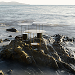 Дизайнерский круглый кофейный стол из металла с мраморным декором PANNA COTTA Coffee Table варинант исполнения - 2 | Loft Concept в Екатеринбурге