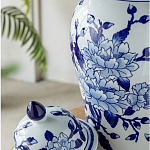 Ваза с крышкой и синим цветочным узором Blue & White Ornament  варинант исполнения - 6 | Loft Concept в Екатеринбурге