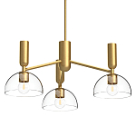 Люстра с 3-мя прозрачными полусферическими плафонами из стекла Alora Mood варинант исполнения - 1 | Loft Concept в Екатеринбурге