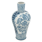 Ваза с голубым цветочным рисунком 43 см Blue & White Ornament варинант исполнения - 1 | Loft Concept в Екатеринбурге