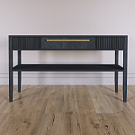 Дизайнерская Консоль с полкой и ящиком Primo Черный дуб варинант исполнения - 1 | Loft Concept в Екатеринбурге