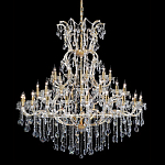 Люстра многоярусная с 53-мя лампочками и прозрачными хрустальными подвесками на основании золотого цвета Crystal lamps варинант исполнения - 1 | Loft Concept в Екатеринбурге