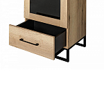 Шкаф-витрина в стиле лофт с чёрной стеклянной дверью Urban Style Space варинант исполнения - 4 | Loft Concept в Екатеринбурге