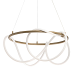 Люстра подвесная круглая золотого цвета с белыми изогнутыми световыми линиями Luke Lampco Tracer Lamp варинант исполнения - 1 | Loft Concept в Екатеринбурге