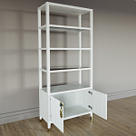 Стеллаж со стеклянными полками Elsa Dreams White варинант исполнения - 5 | Loft Concept в Екатеринбурге