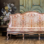 Трехместный диван из массива бука бежевый с растительным орнаментом Raffael Renaissance Beige Sofa варинант исполнения - 10 | Loft Concept в Екатеринбурге