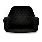 Стул с мягкой черной обивкой из велюра и подъемно-поворотным механизмом на колесиках Harper Black варинант исполнения - 3 | Loft Concept в Екатеринбурге