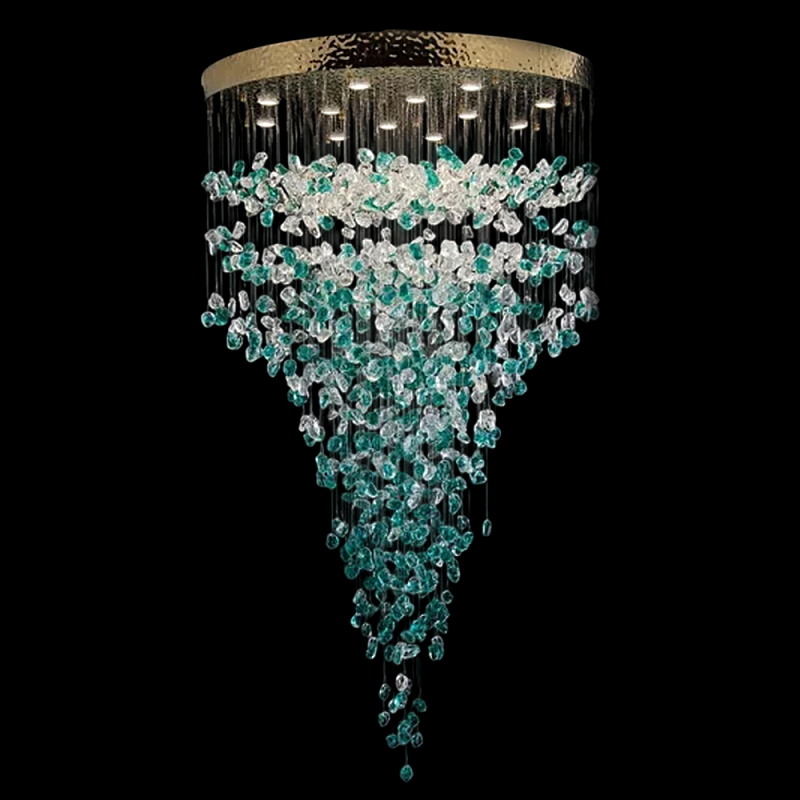 Люстра зеленая каскадная Green Light CascadeDroplet Chandelier Золотой Прозрачный Зеленый Люстра зеленая каскадная Green Light CascadeDroplet Chandelier Золотой Прозрачный Зеленый в Екатеринбурге | Loft Concept