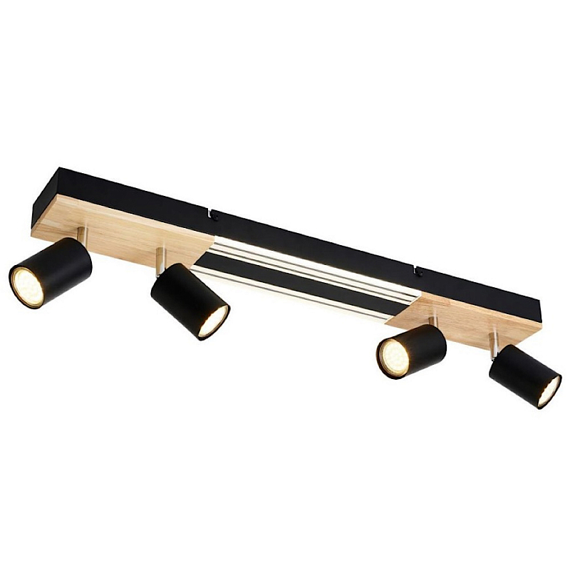 Потолочный светильник черный 70см GAVIN WOOD Черный матовый Прозрачный в Екатеринбурге | Loft Concept 