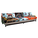 Большой Трехместный Диван с цветным принтом Qalakabusha Large Sofa варинант исполнения - 2 | Loft Concept в Екатеринбурге