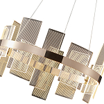 Люстра подвесная круглая с рифлёными прозрачными элементами и золотым основанием Aurea Vista варинант исполнения - 2 | Loft Concept в Екатеринбурге